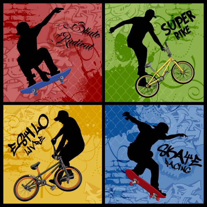 Tableau  Vélo contre Skate