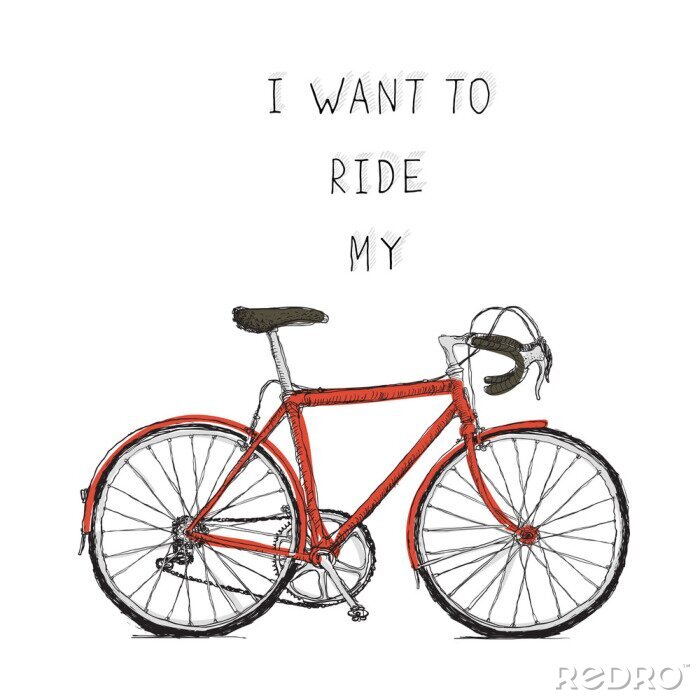 Tableau  Vélo vintage dessin