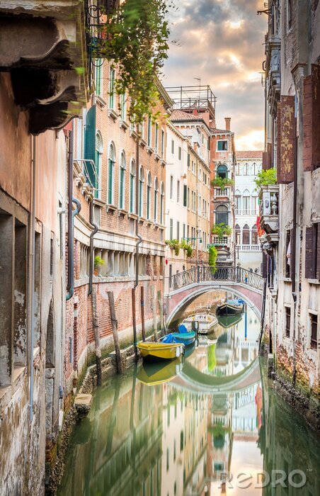 Tableau  Venise et ses gondoles colorées
