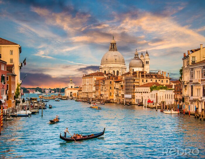 Tableau  Venise et un coucher de soleil romantique
