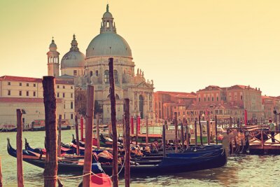 Tableau  Venise Grand Canal Gondola et Salute