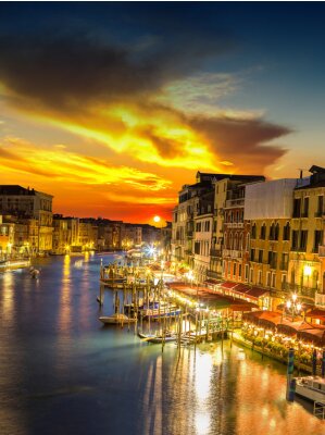 Venise la nuit et l'éclairage