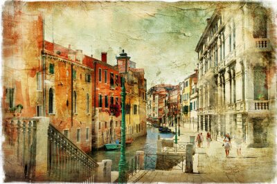 Venise sur une carte postale rétro