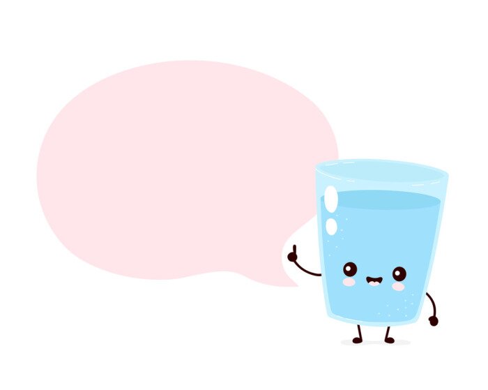 Tableau  Verre à eau Kawaii