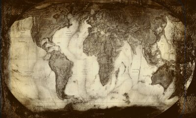Tableau  Vieille carte grise du monde