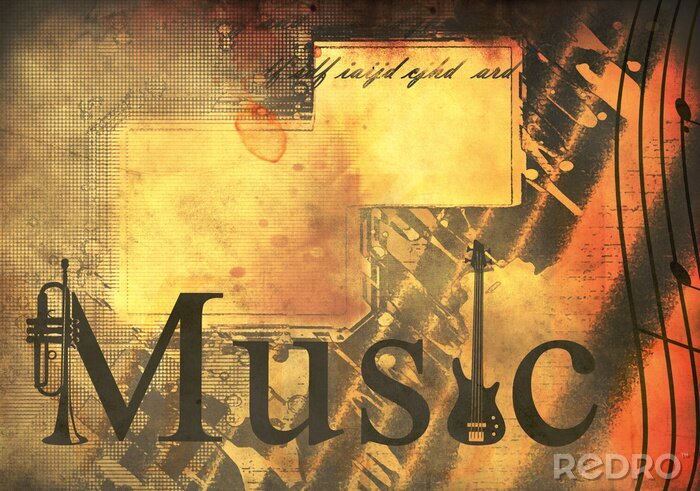 Tableau  Vieille inscription avec musique