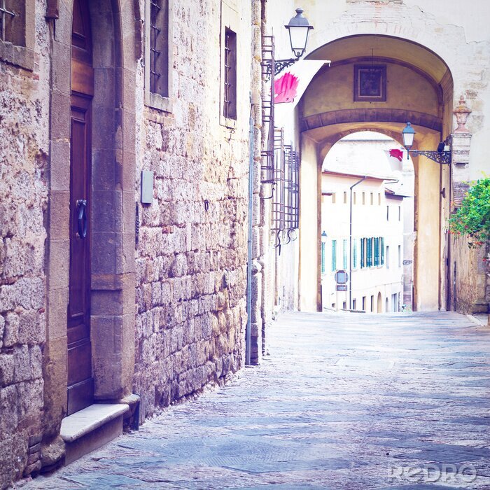 Tableau  Vieille rue historique et bâtiments
