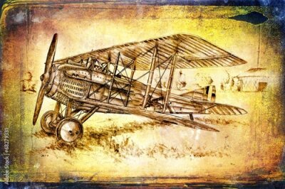 Tableau  Vieux avion classique