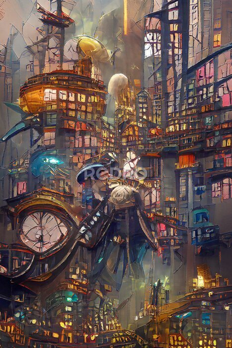Tableau  Ville steampunk