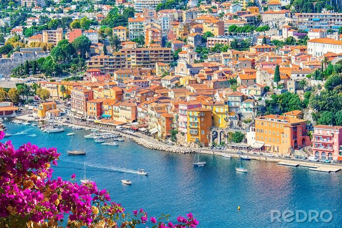 Tableau  Villefranche-sur-mer on the French Riviera in summer