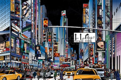 Tableau  Villes du monde New York dans une illustration