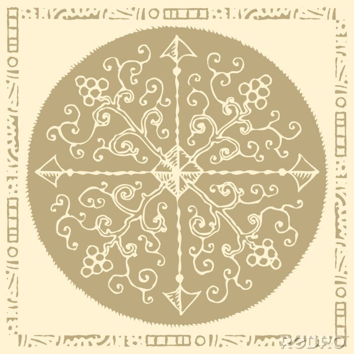 Tableau  vin boussole rose des vents lumière sépia