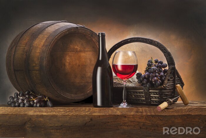 Tableau  Vin rouge dans un tonneau