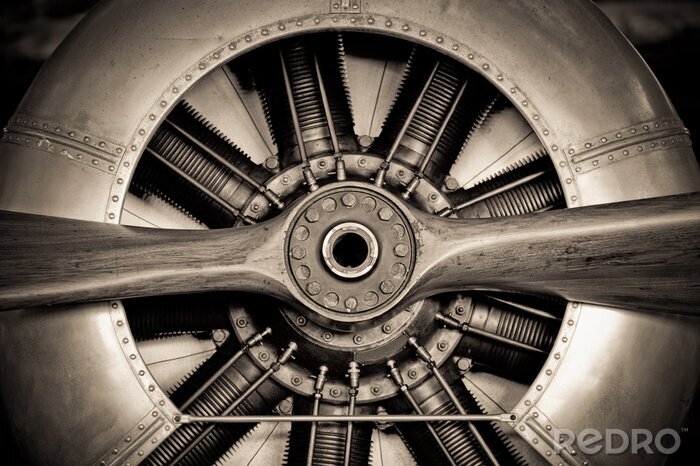 Tableau  Vintage hélice gros moteur d'avion