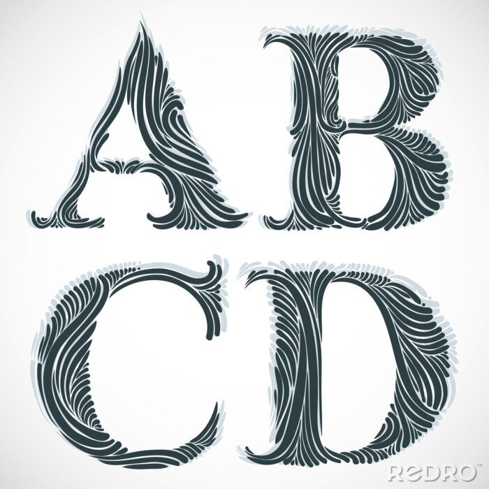 Tableau  Vintage lettres ABC D.
