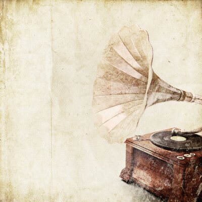 Vintage phonographe sur fond clair