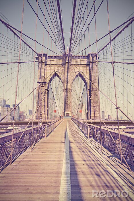 Tableau  Vintage photo tonique du pont de Brooklyn, New York, USA.