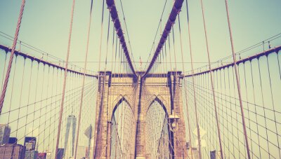 Vintage photo tonique du pont de Brooklyn, NYC, Etats-Unis.
