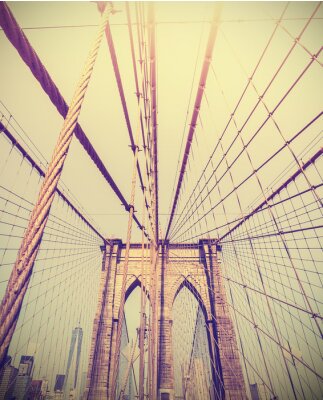 Tableau  Vintage photo tonique du pont de Brooklyn, NYC, Etats-Unis.