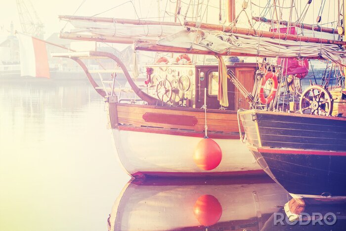 Tableau  Voiliers dans le port