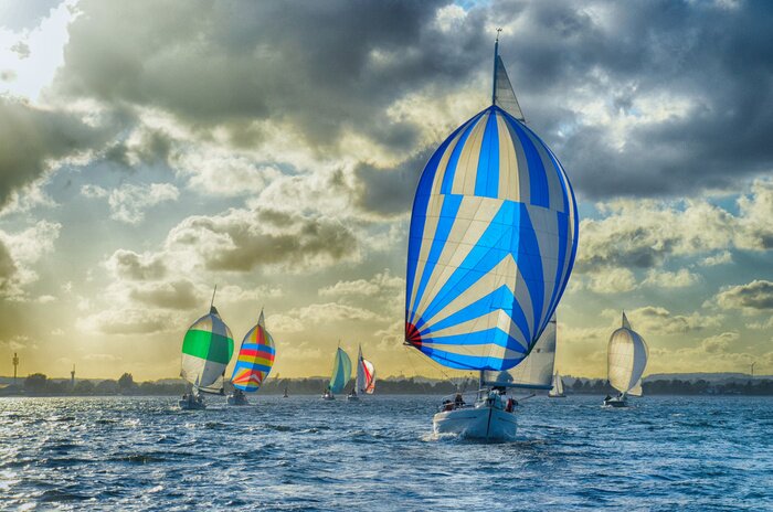 Tableau  Voiliers voiles colorées