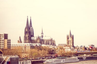 Tableau  Voir sur la cathédrale de Cologne et Rhin