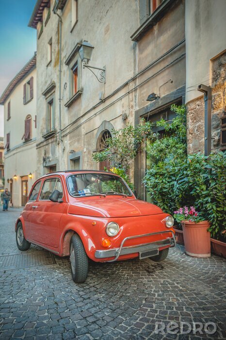 Tableau  Voiture rétro ruelle italienne