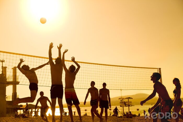 Tableau  volley-ball sur la plage