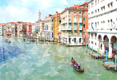 Tableau  Vue à l'aquarelle de Venise