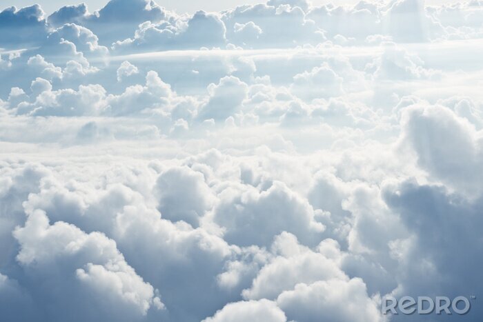 Tableau  Vue aérienne de nuages blancs cotonneux
