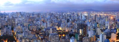 Tableau  Vue aérienne de Sao Paulo dans la nuit