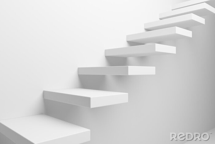 Tableau  Vue croissante des escaliers en croix blanche