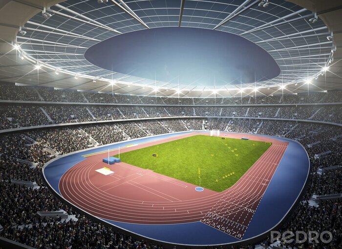 Tableau  Vue d'un stade d'athlétisme