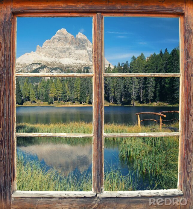 Tableau  Vue d'une fenêtre sur un lac