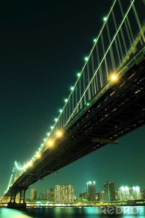 Tableau  Vue de dessous du pont de Manhattan