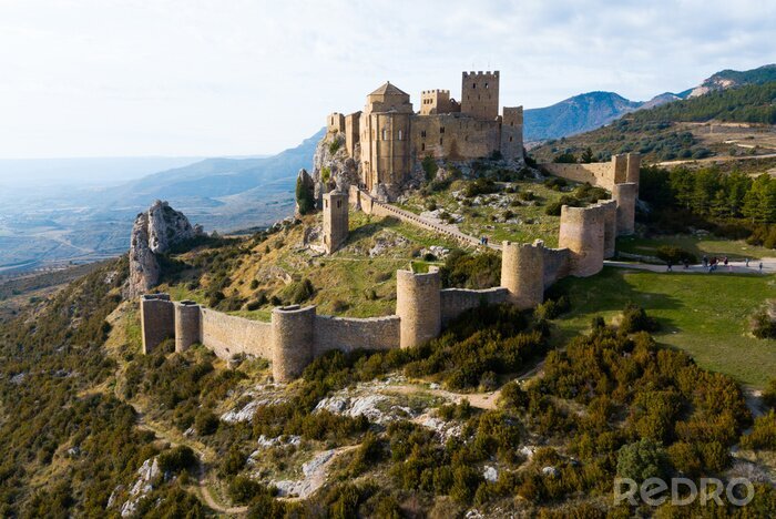 Tableau  Vue de dessus du château Castillo de Loarre. Province de Huesca. Aragon. Espagne