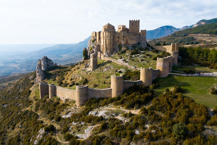 Tableau  Vue de dessus du château Castillo de Loarre. Province de Huesca. Aragon. Espagne