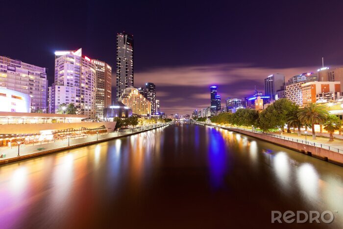 Tableau  Vue de la rivière Yarra à Melbourne la nuit