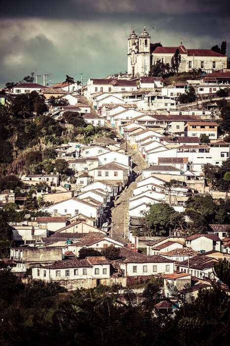 Tableau  Vue de la ville d'Ouro Preto dans le Minas Gerais au Brésil