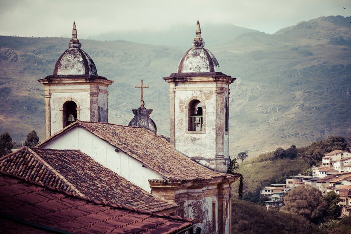Tableau  Vue de la ville Ouro Preto dans le Minas Gerais au Brésil