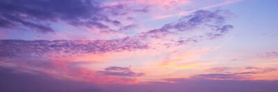 Tableau  Vue panoramique d'un ciel rose et violet au coucher du soleil