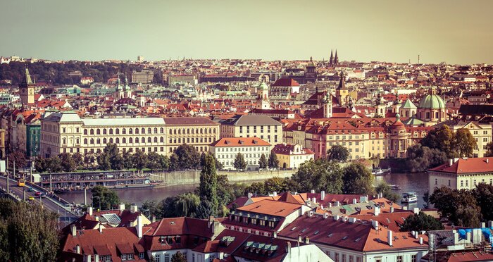 Tableau  Vue sur la vieille ville avec le Château de Prague