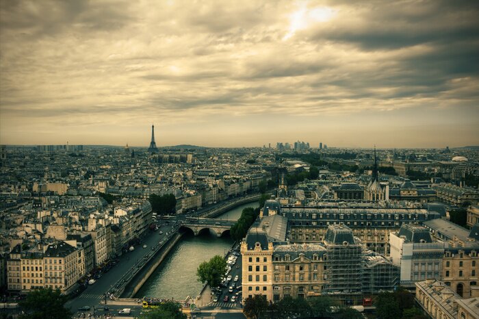 Tableau  Vue sur Paris skyline de Notre Dame de Paris