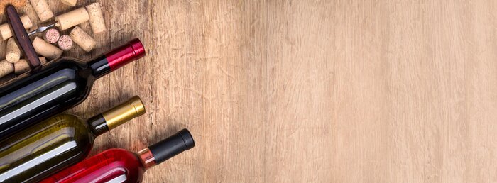 Tableau  wine bottle, glass and  corks