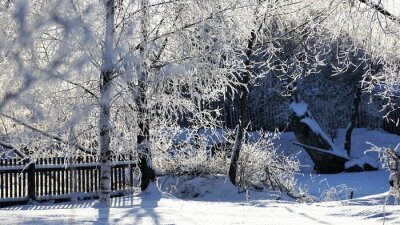 Tableau  winter in vilage side