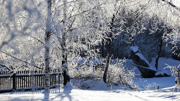 Tableau  winter in vilage side