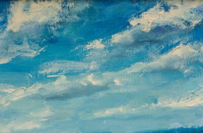 Abstrait nuages ​​bleu ciel fond de peinture à l'huile