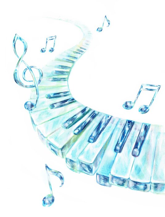 Tableau  ガラスの鍵盤　ト音記号　音符