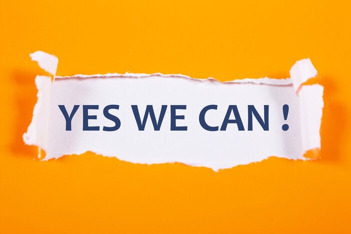 Tableau  Yes We Can, Motivational Words Quotes Concept