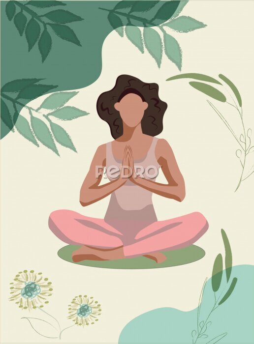 Tableau  Yogi féminin en position du lotus